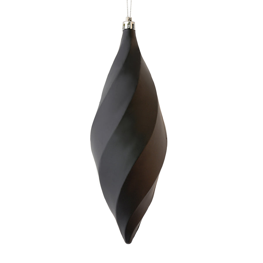 8" Black Matte Swirl Finial