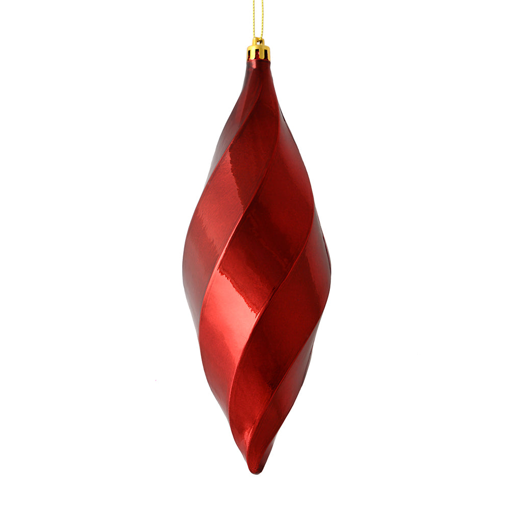 8" Wine Shiny Swirl Finial