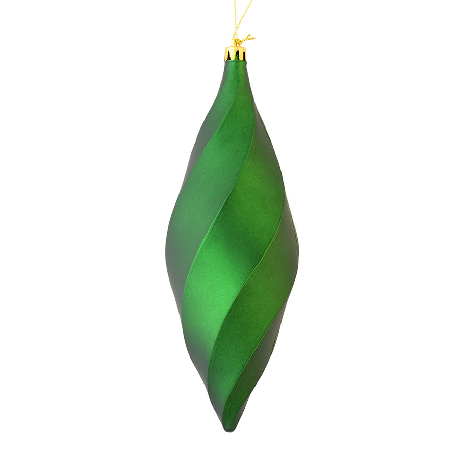 8" Emerald Matte Swirl Finial