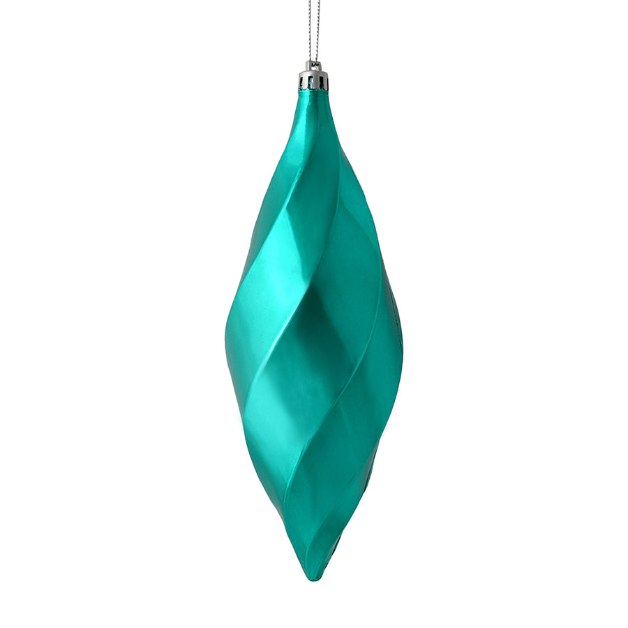 8" Teal Shiny Swirl Finial