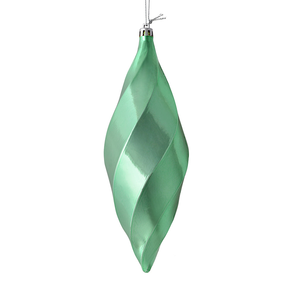 8" Seafoam Green Shiny Swirl Finial