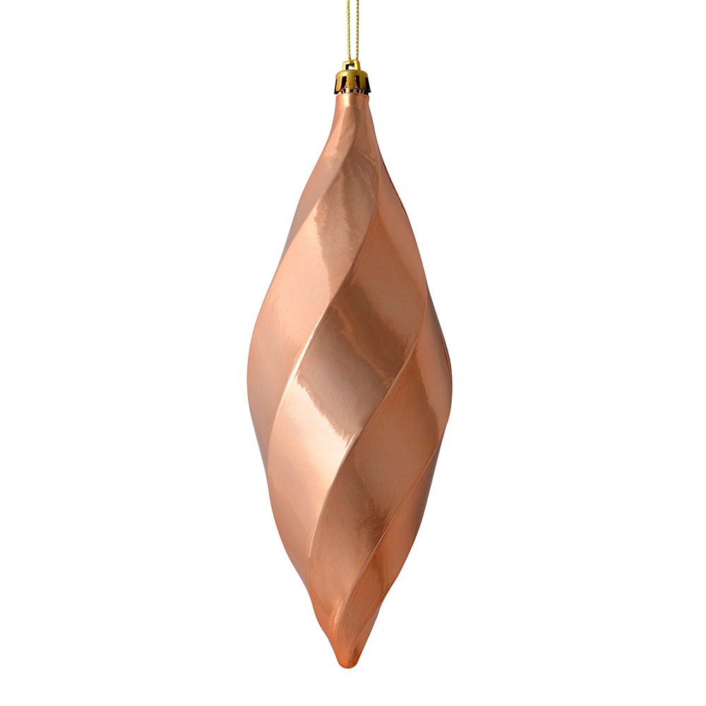 8" Rose Gold Shiny Swirl Finial