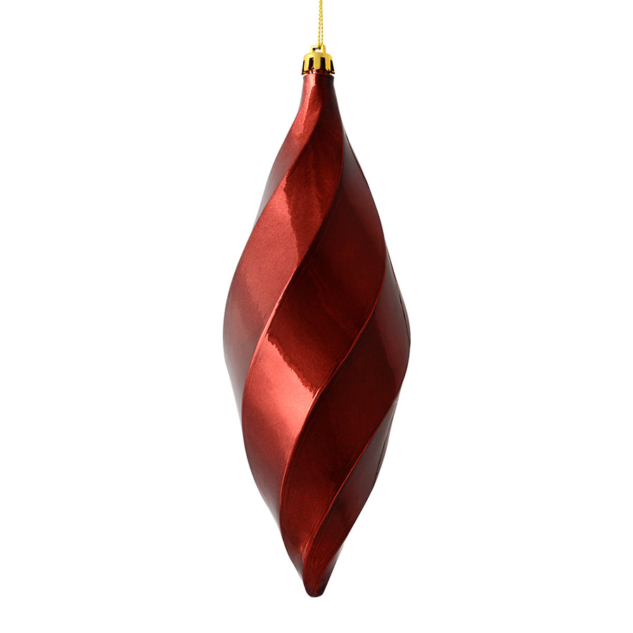 8" Burgundy Shiny Swirl Finial