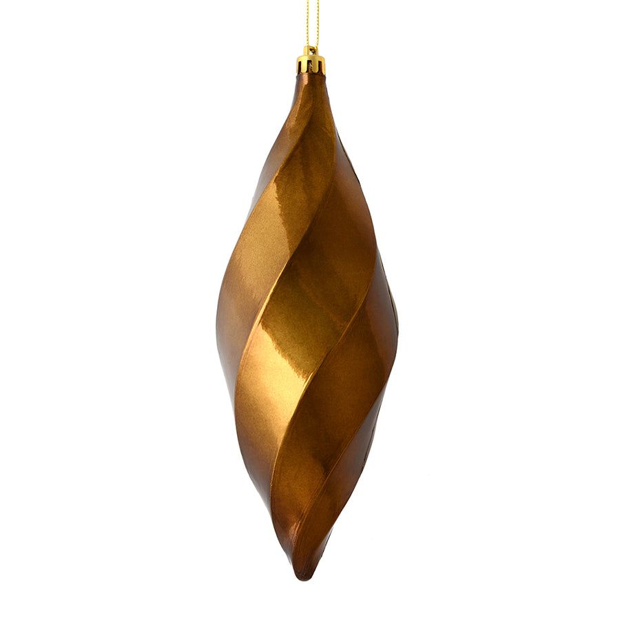8" Mocha Shiny Swirl Finial