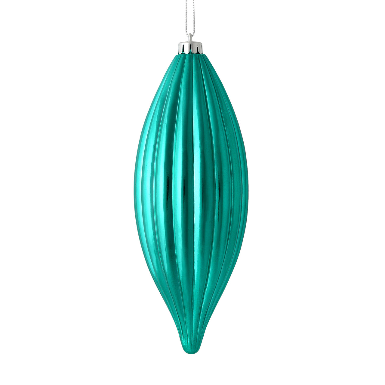 8" Teal Shiny Line Finial