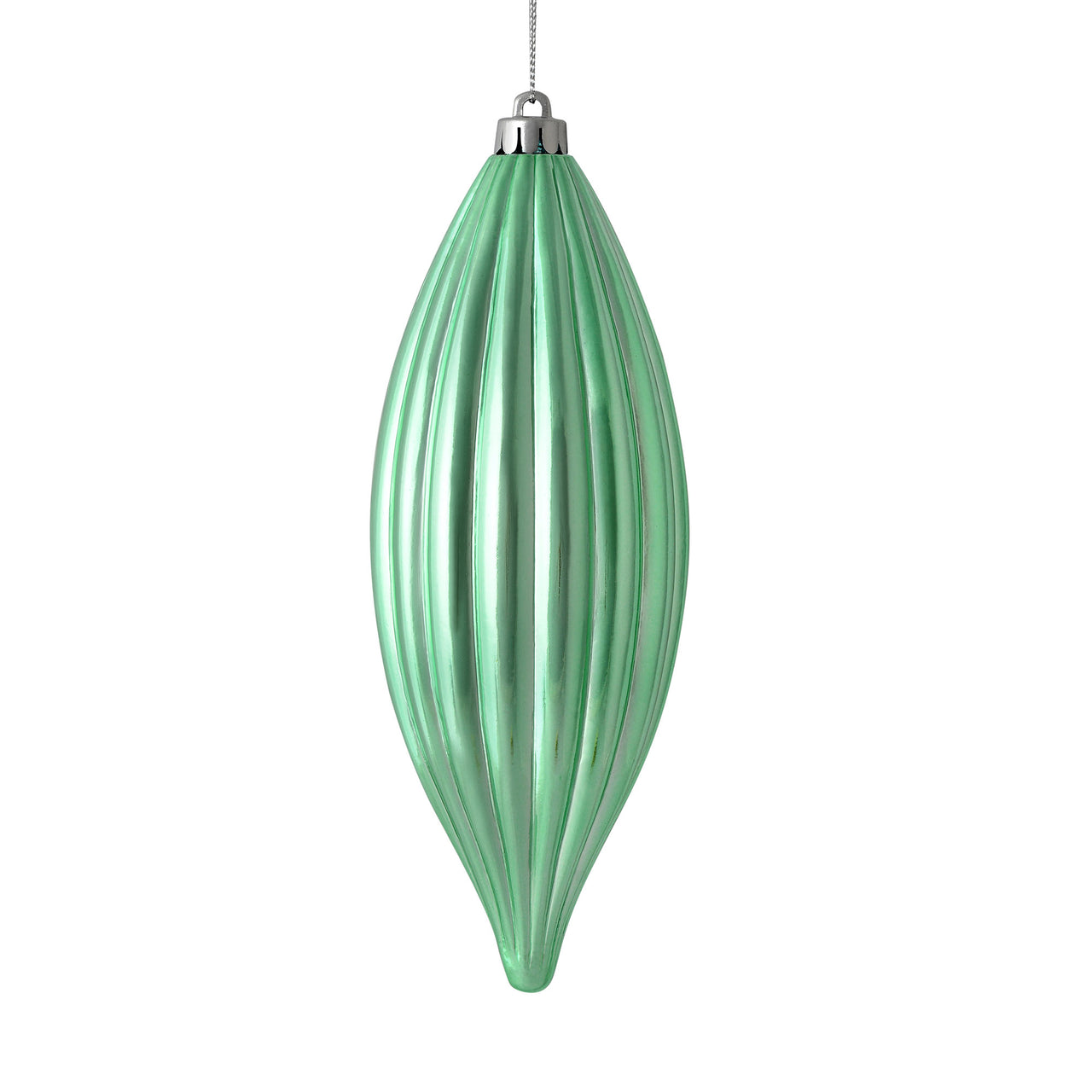 8" Seafoam Green Shiny Line Finial