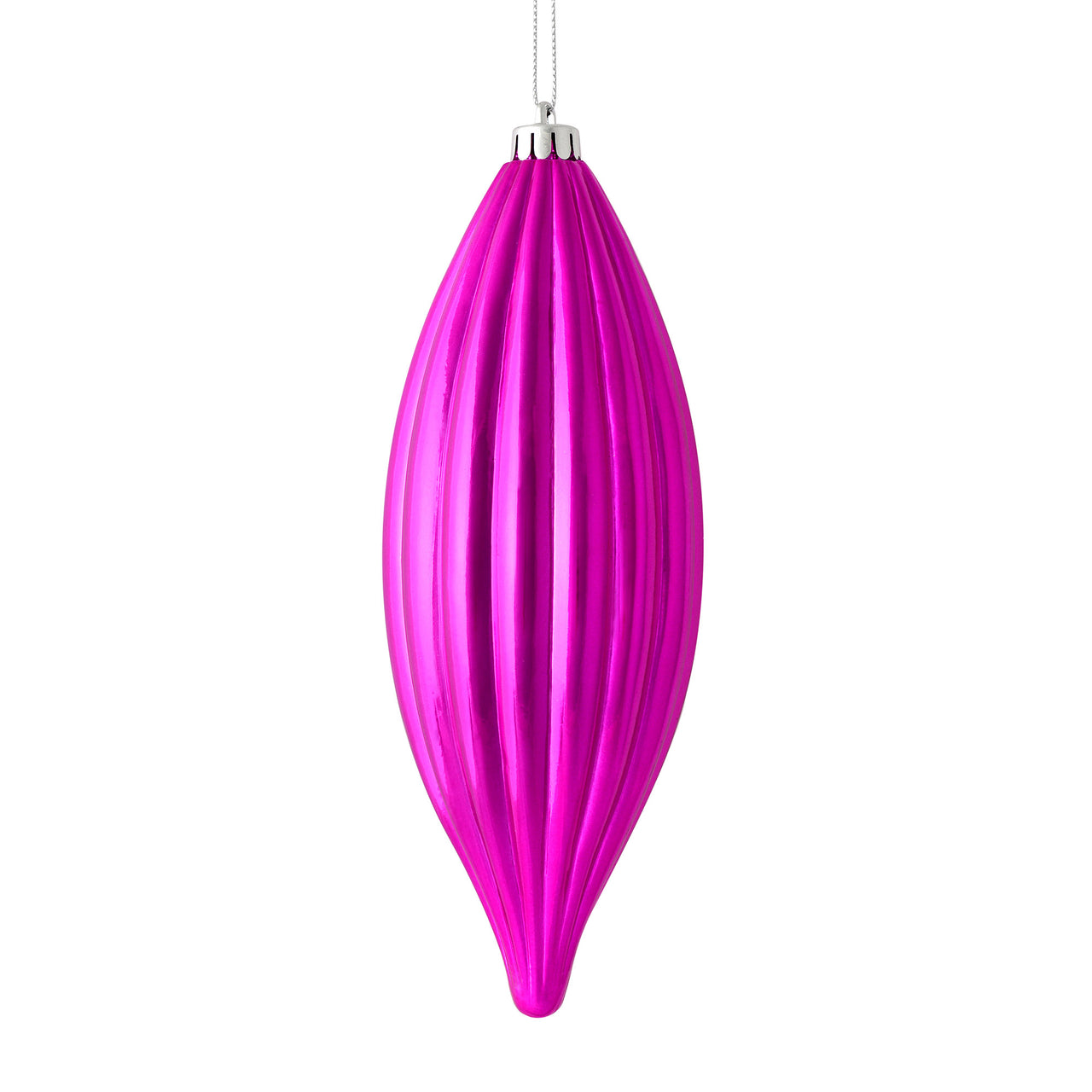 8" Fuchsia Shiny Line Finial