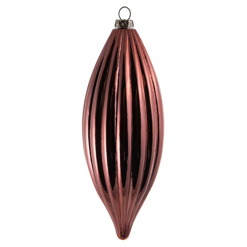 8" Coral Shiny Line Finial