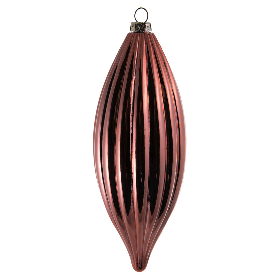 8" Coral Shiny Line Finial
