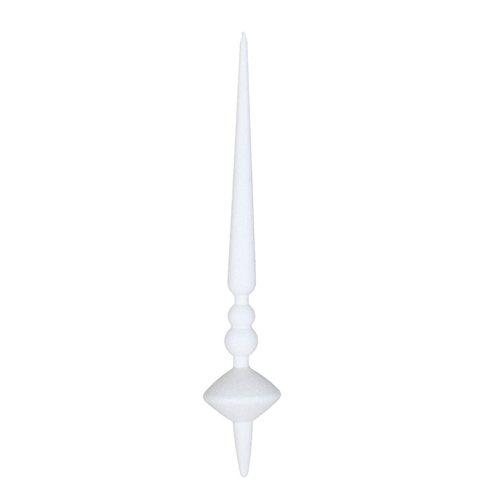 12" White Glitter Cupola Finial