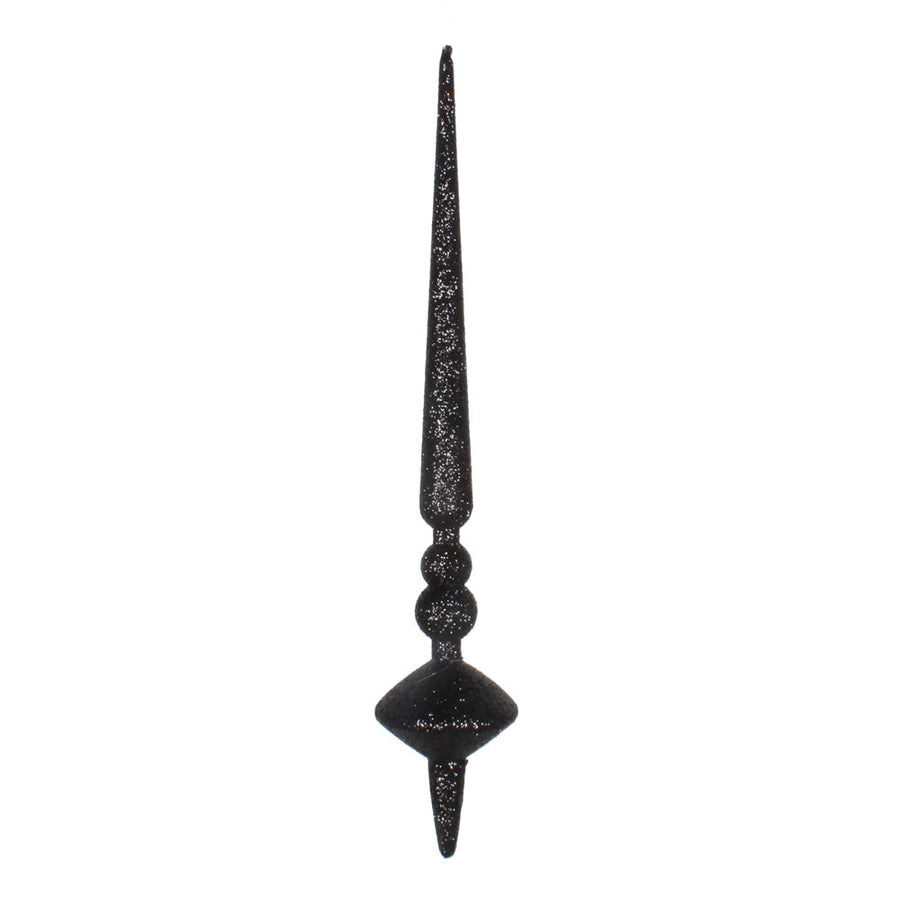 12" Black Glitter Cupola Finial