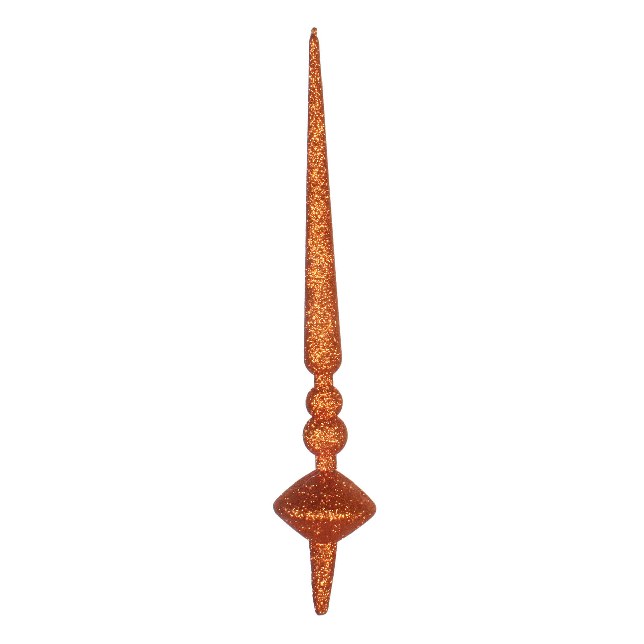 12" Burnish Orange Glitter Cupola Finial