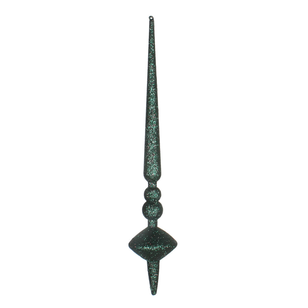 12" Midnt Grn Glitter Cupola Finial
