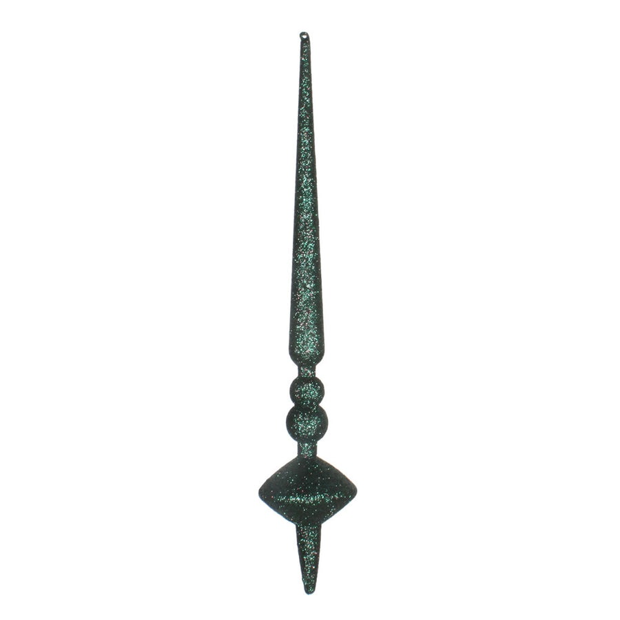12" Midnt Grn Glitter Cupola Finial
