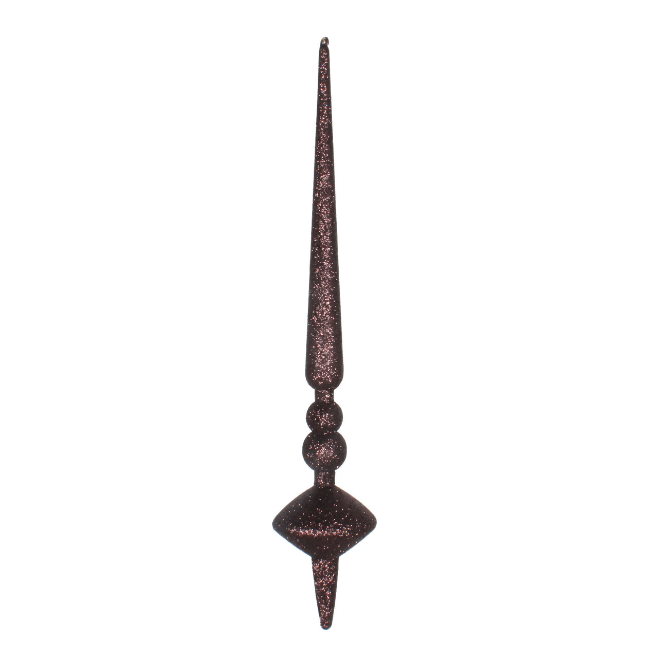12" Chocolate Glitter Cupola Finial 3/Ba