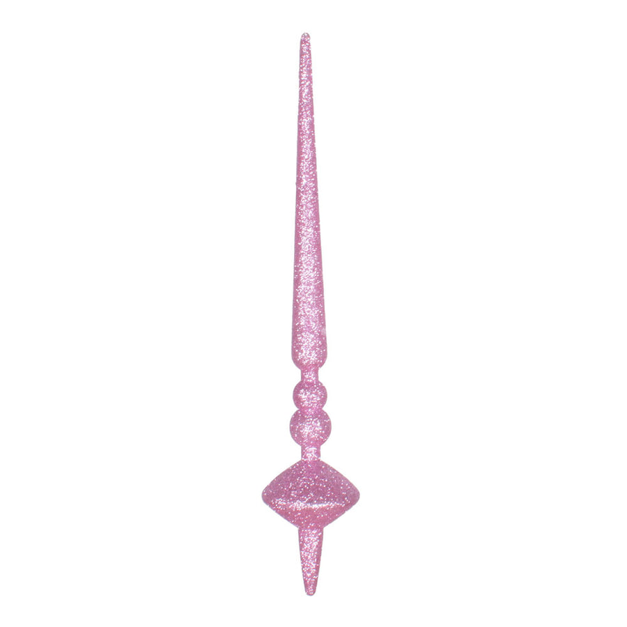 12" Pink Glitter Cupola Finial