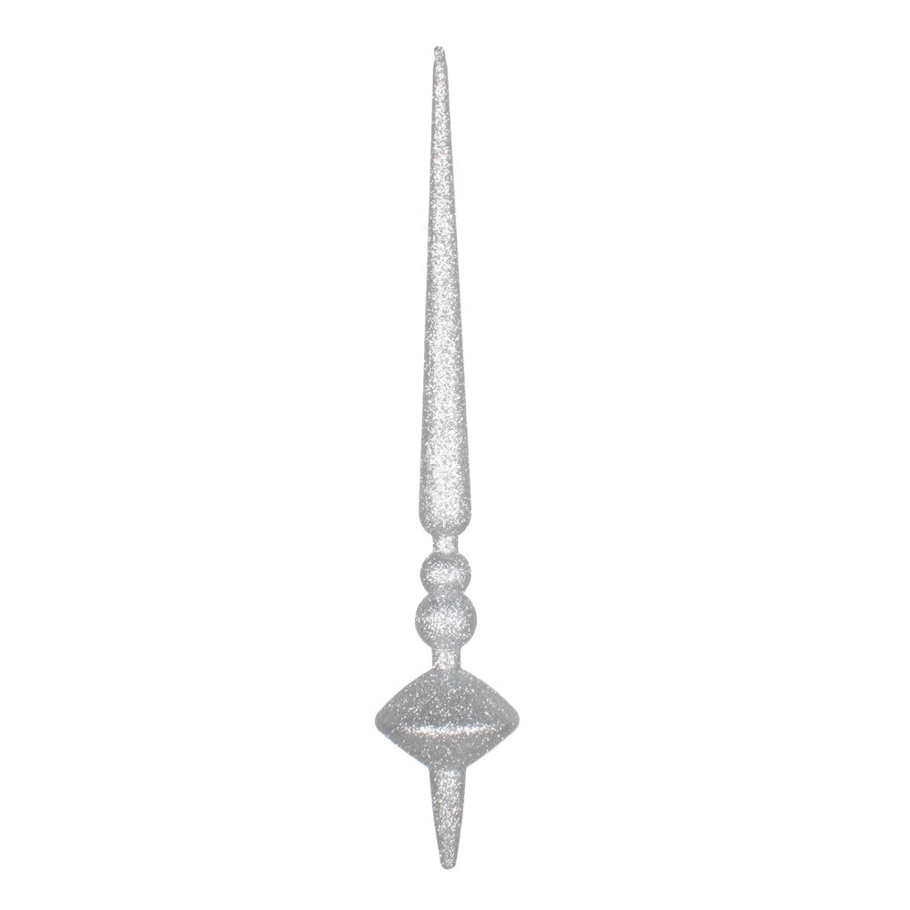 18" Silver Glitter Cupola Finial