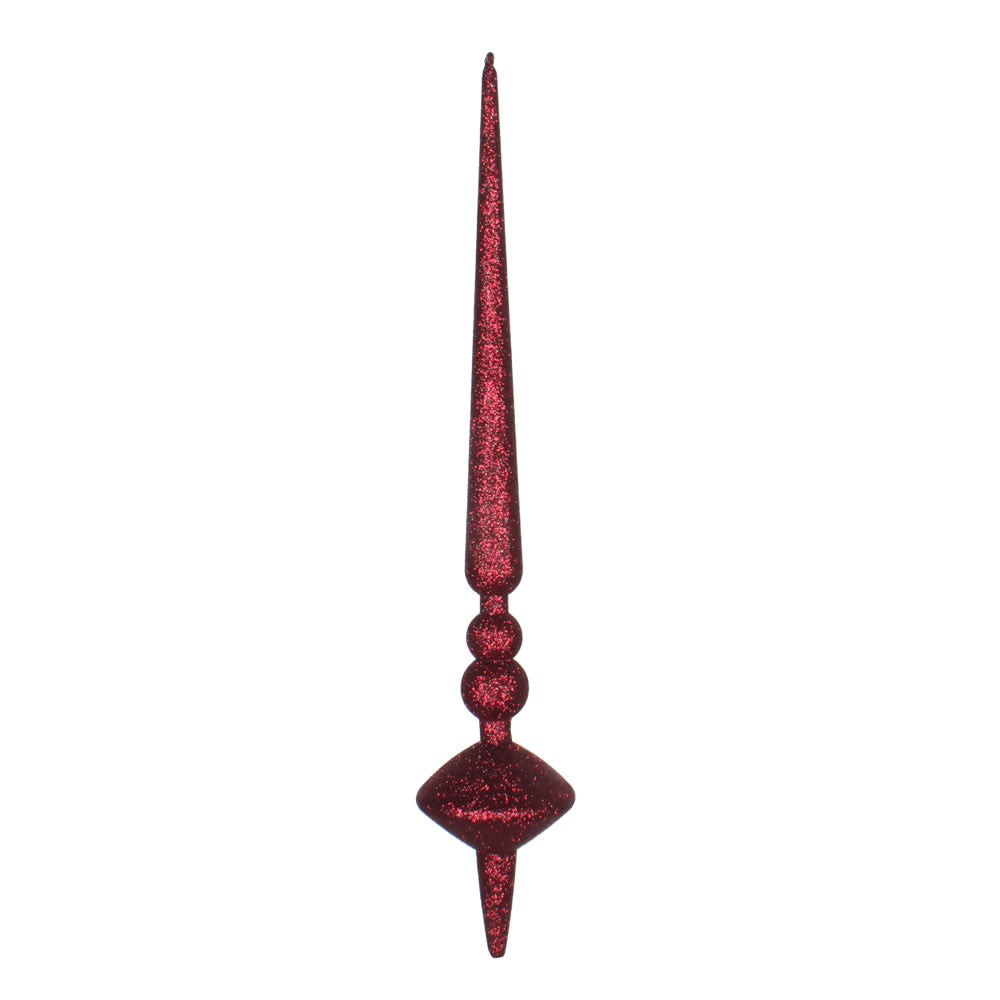 18" Burgundy Glitter Cupola Finial