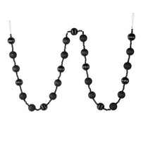 6' Black Stripe Ball Ornament Garland
