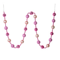 6' Pink Stripe Ball Ornament Garland
