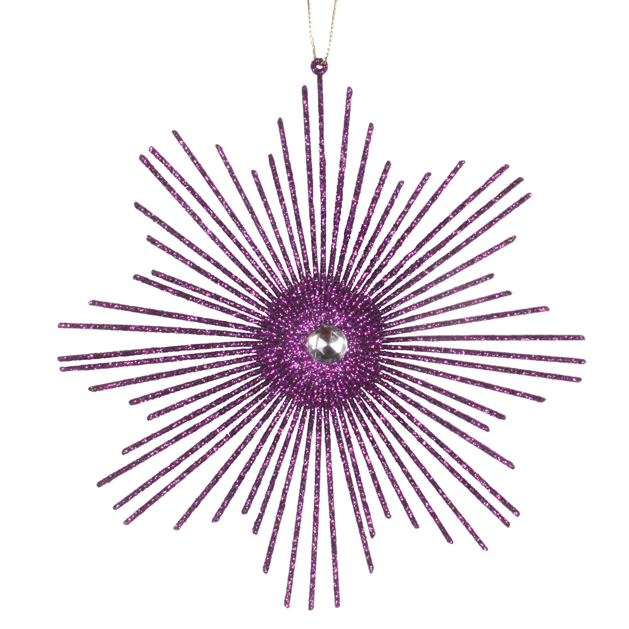 6.5" Plum Glitt Snowflake Burst