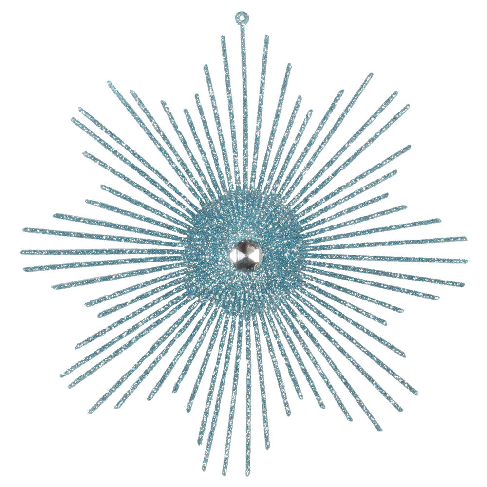 6.5" Baby Blue Glitt Snowflake Burst 6Bg