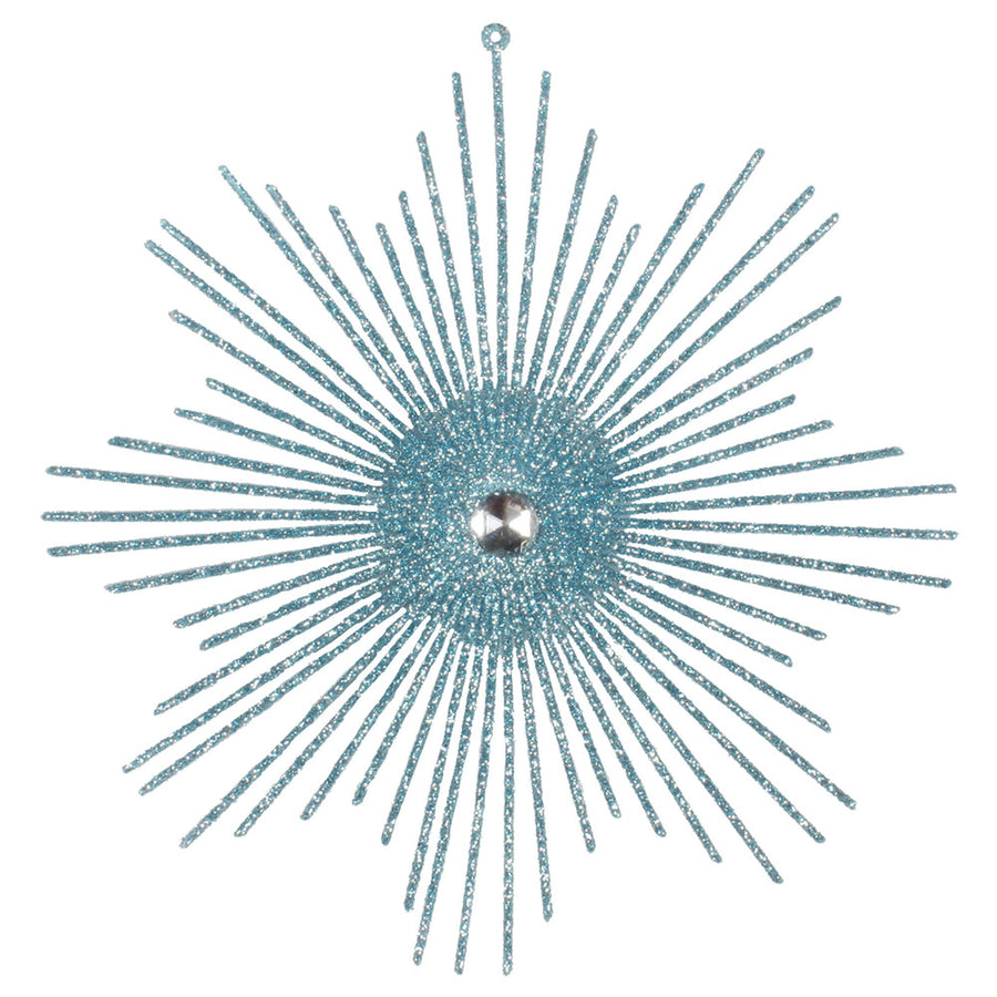 6.5" Baby Blue Glitt Snowflake Burst 6Bg