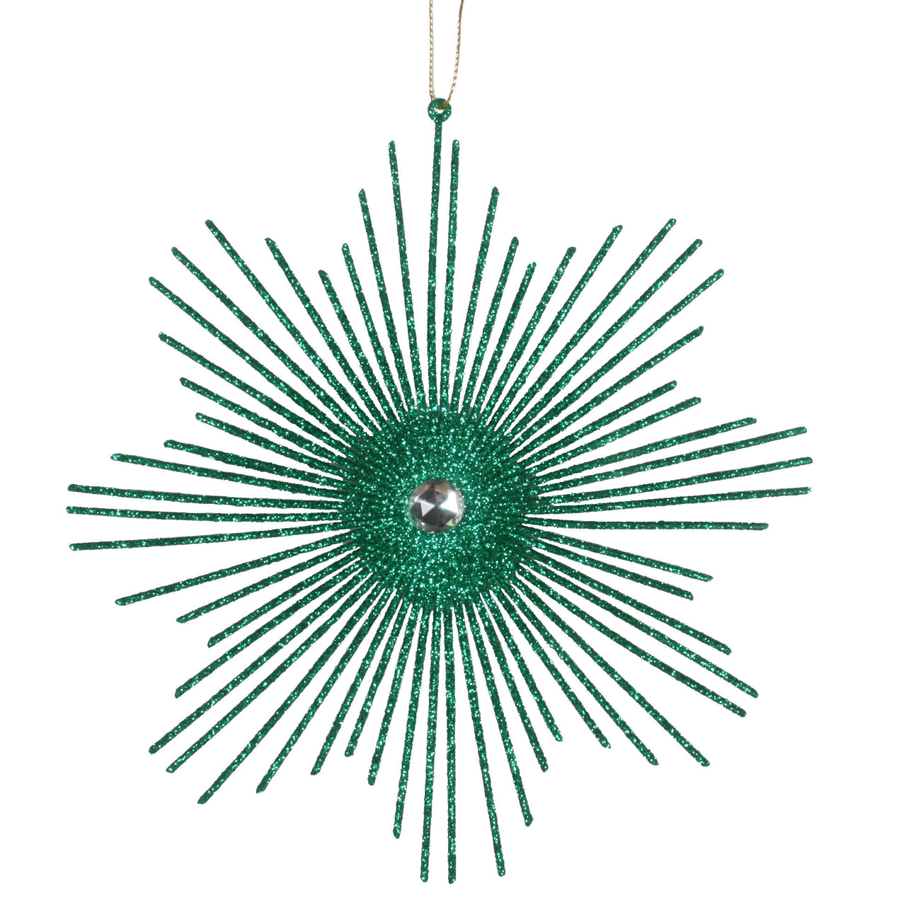 6.5" Seafoam Gr Glitt Snowflake