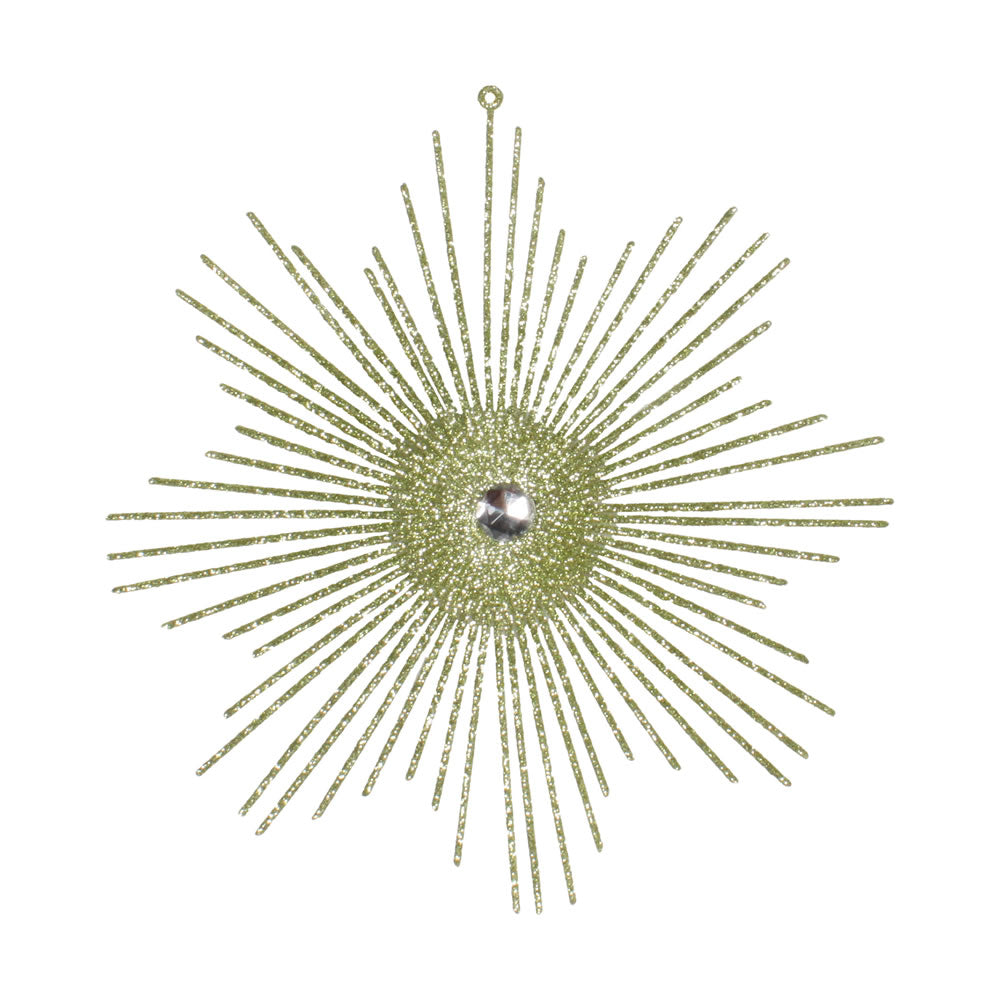6.5" Celadon Glitt Snowflake Burst