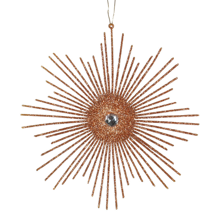 6.5" Rose Gold Glitt Snowflake Burst 6Bg