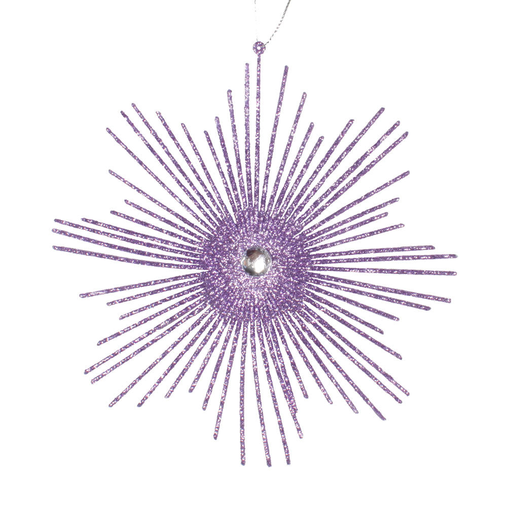 6.5" Lavender Glitt Snowflake Burst