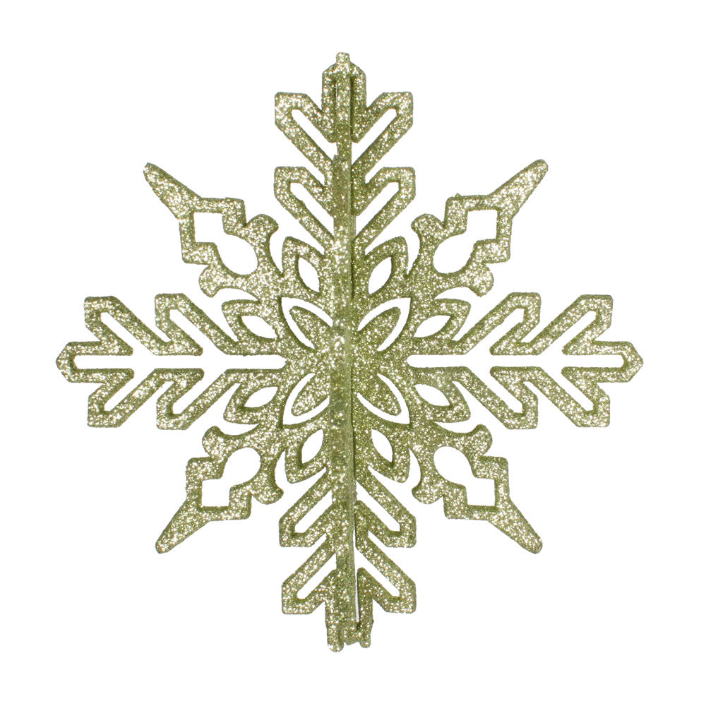 6" Celadon 3D Glitter Snowflake