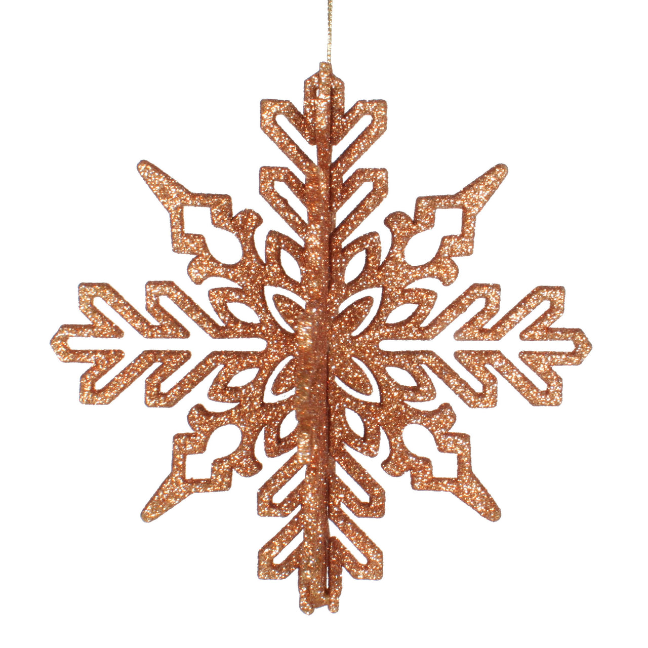6" Rose Gold 3D Glitter Snowflake