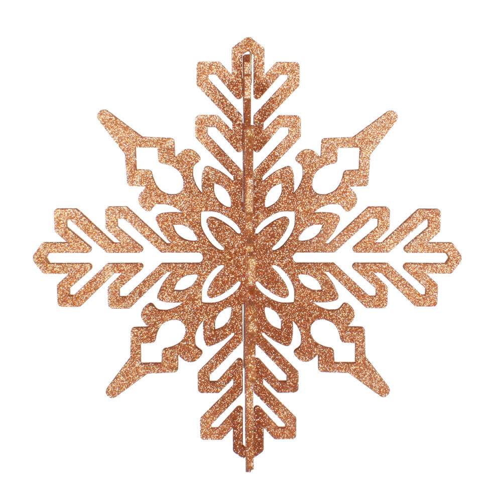 14" Rose Gold 3D Glitter Snowflake