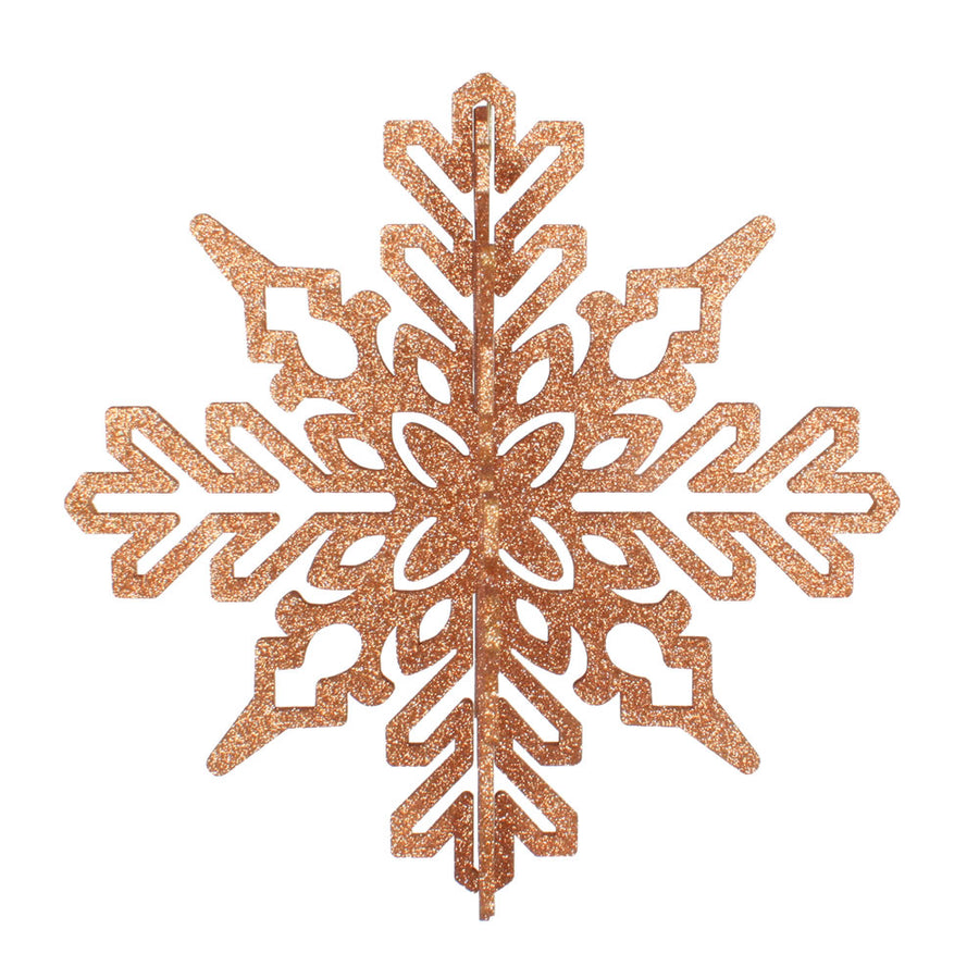 14" Rose Gold 3D Glitter Snowflake