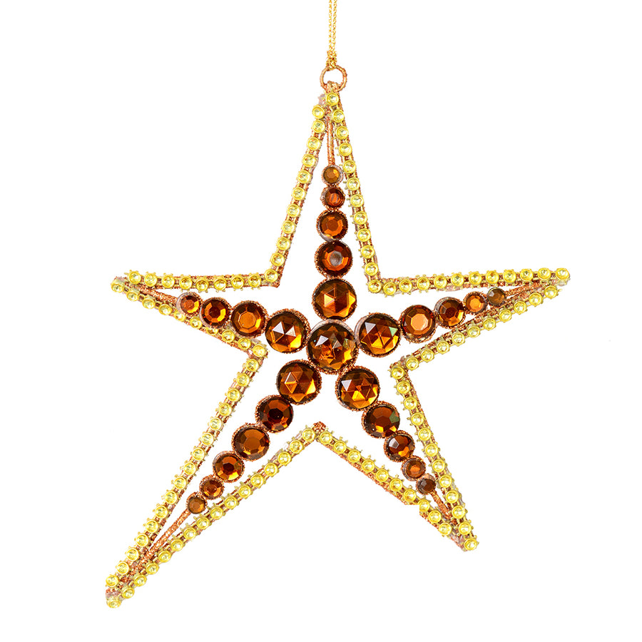 6" Mocha Jewel Metal Sea Star Orn