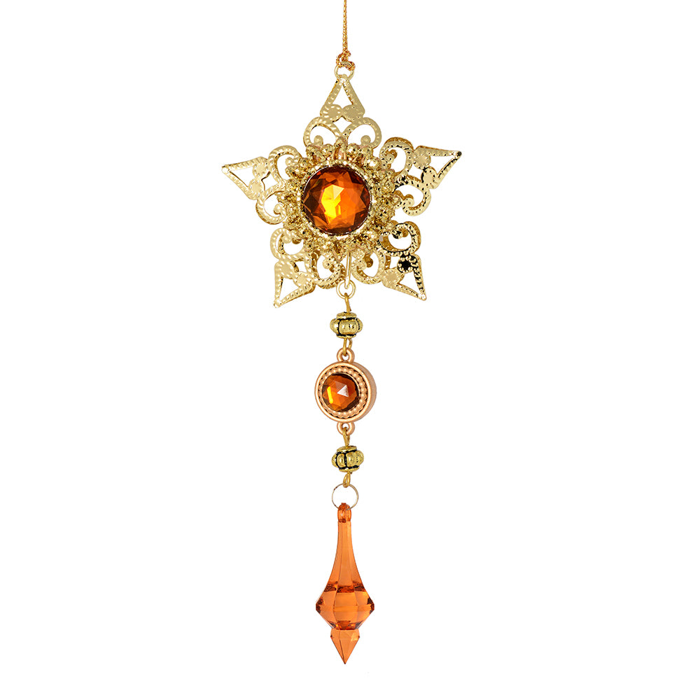 6.5" Mocha Metal Star w/Dangle Orn