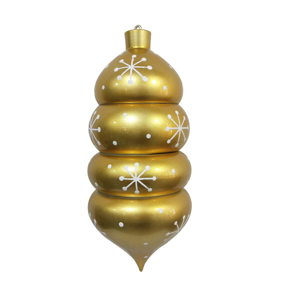 21.5" Gold Candy Droplet White Snowflake