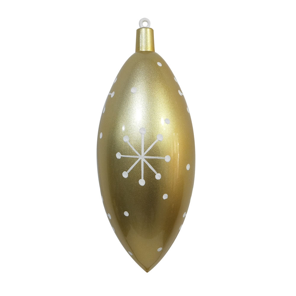 16" Champagne Candy Drop White Snowflake
