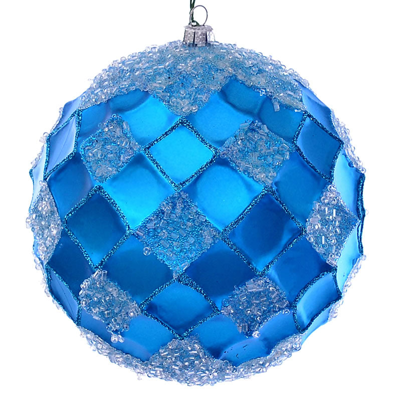4.75" Turquoise Net Beaded Ball
