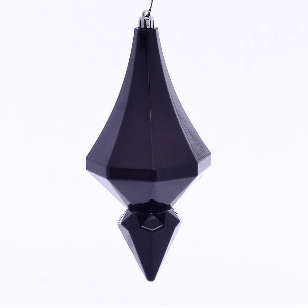 8" Black Candy Diamond Finial