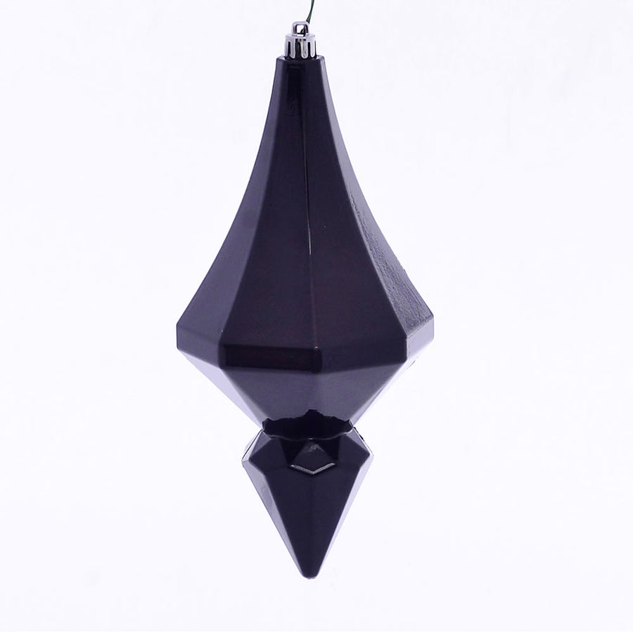 8" Black Candy Diamond Finial