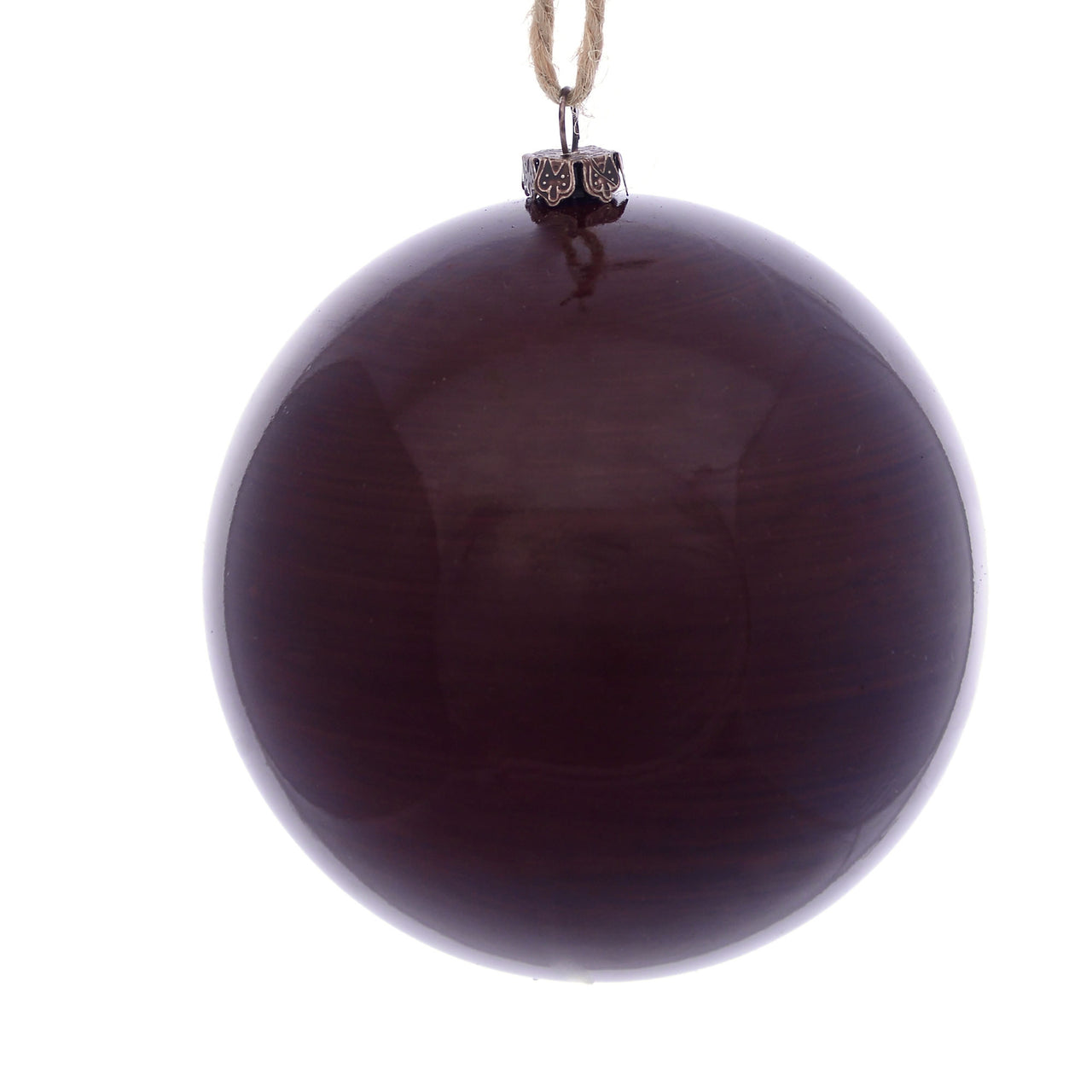 4" Plum Wood Grain Ball Orn