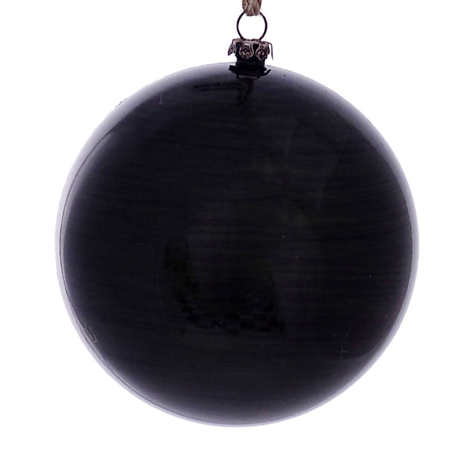 4" Moss Green Wood Grain Ball Orn