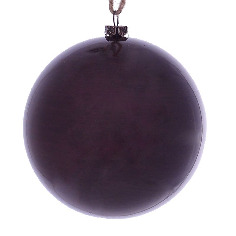 4" Burgundy Wood Grain Ball Orn