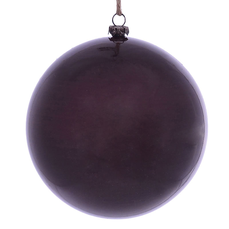 4.75" Burgundy Wood Grain Ball Orn