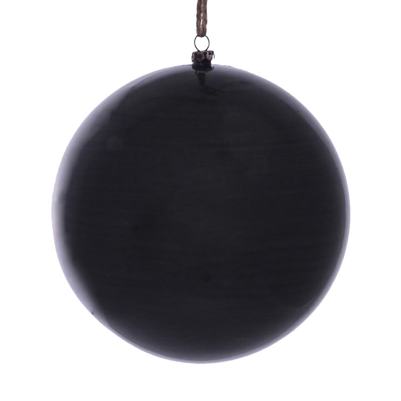 6" Moss Green Wood Grain Ball Orn