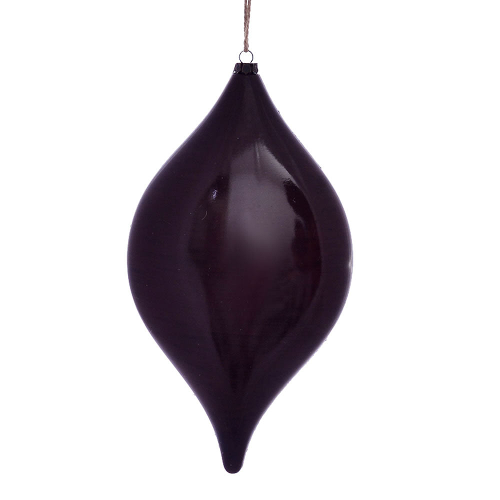 11.5" Burgundy Wood Grain Drop Orn