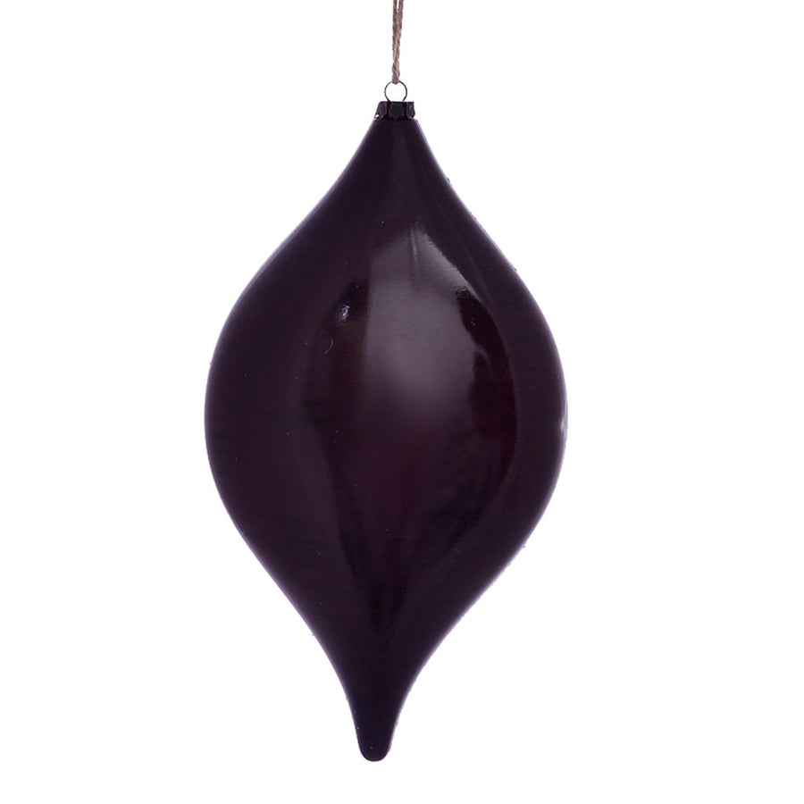 11.5" Burgundy Wood Grain Drop Orn