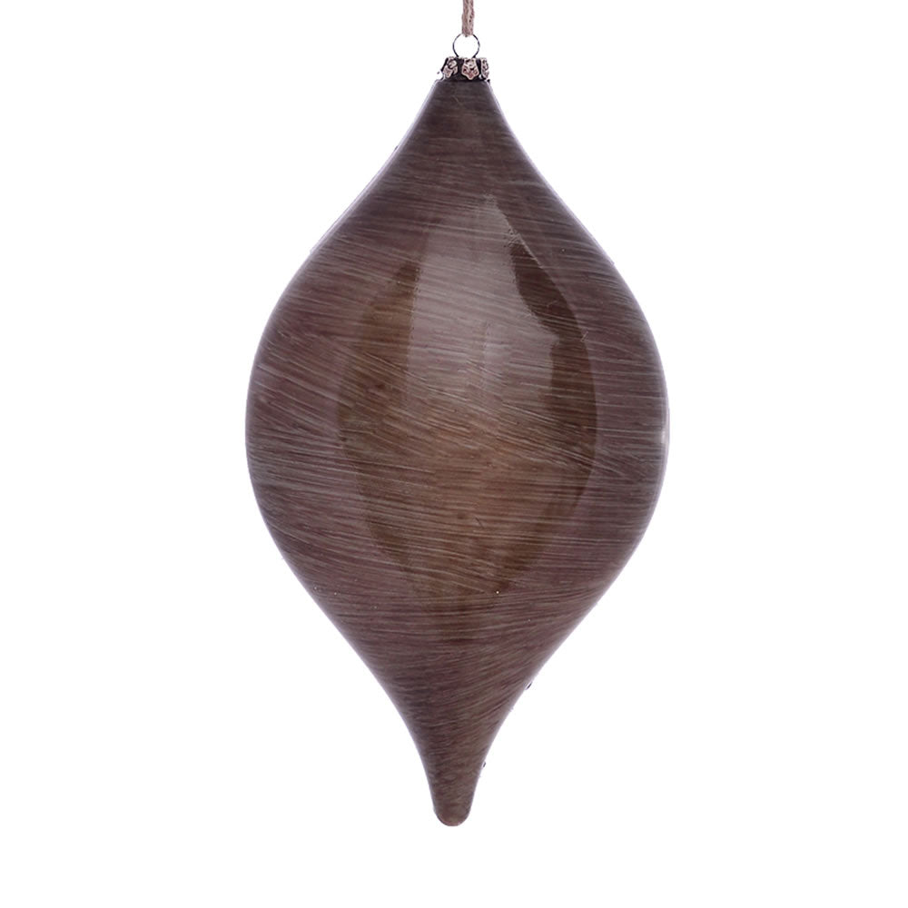 11.5" Pewter Wood Grain Drop Orn